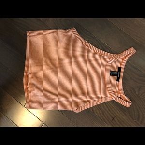 Burnt orange and white striped forever 21 tank